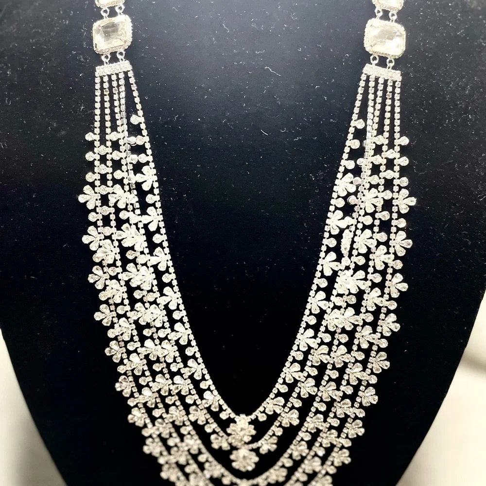 Cezanne Rhinestone Statement Sensitive Skin Necklace - Picture 3 of 9